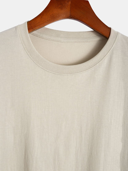 3 Pieces Basic Cotton Arc Hem T-Shirts