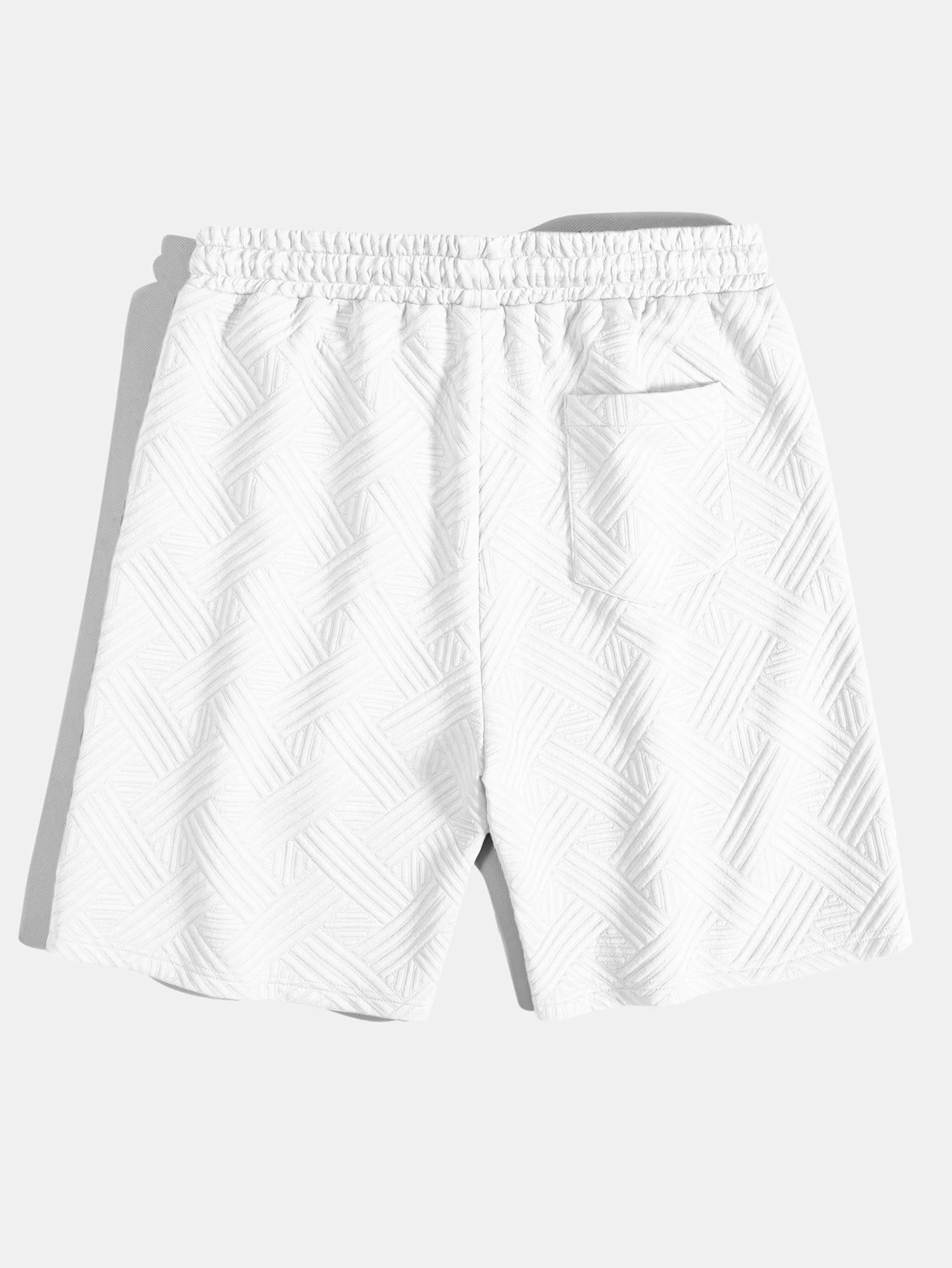 Striped Jacquard Button Up Shirt & Drawstring Shorts