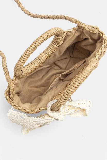Woven Beach-Style Mini Basket Shoulder Bag