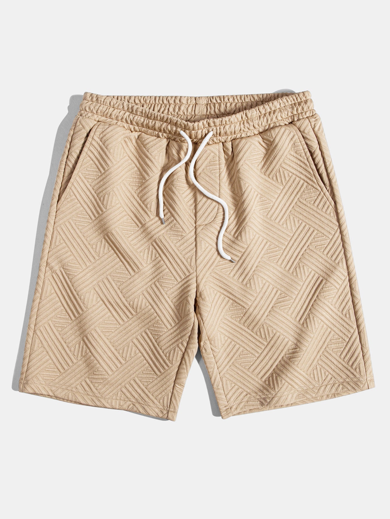 Striped Jacquard Button Up Shirt & Drawstring Shorts