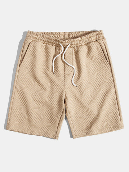 Striped Jacquard Button Up Shirt & Drawstring Shorts