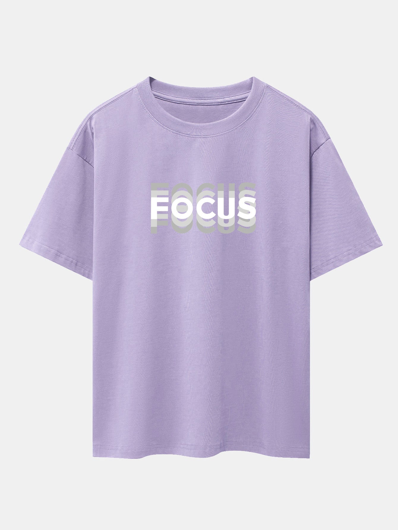 Focus Slogan Print Drop Shoulder Oversize T-Shirt
