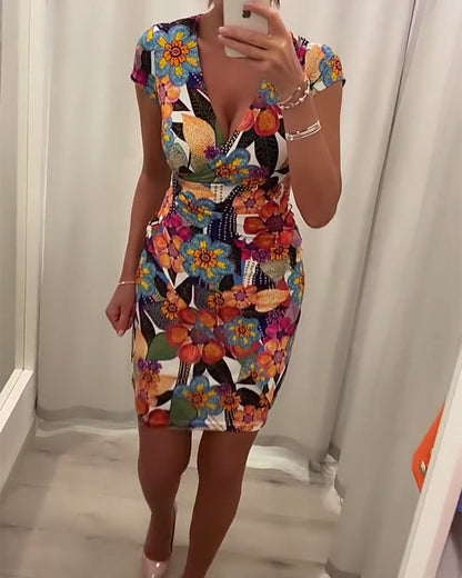 Deep V slim sexy dress
