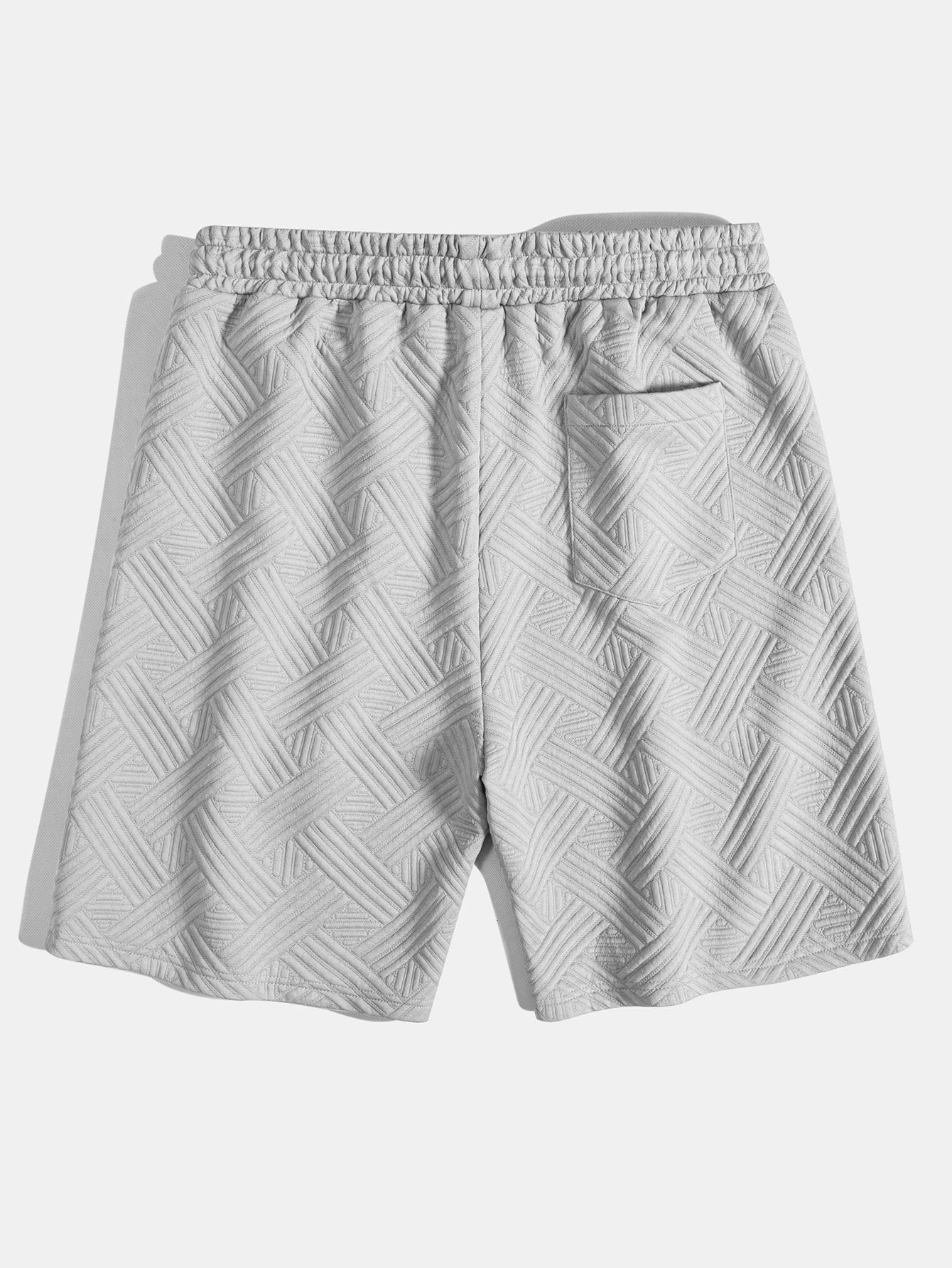 Striped Jacquard Button Up Shirt & Drawstring Shorts