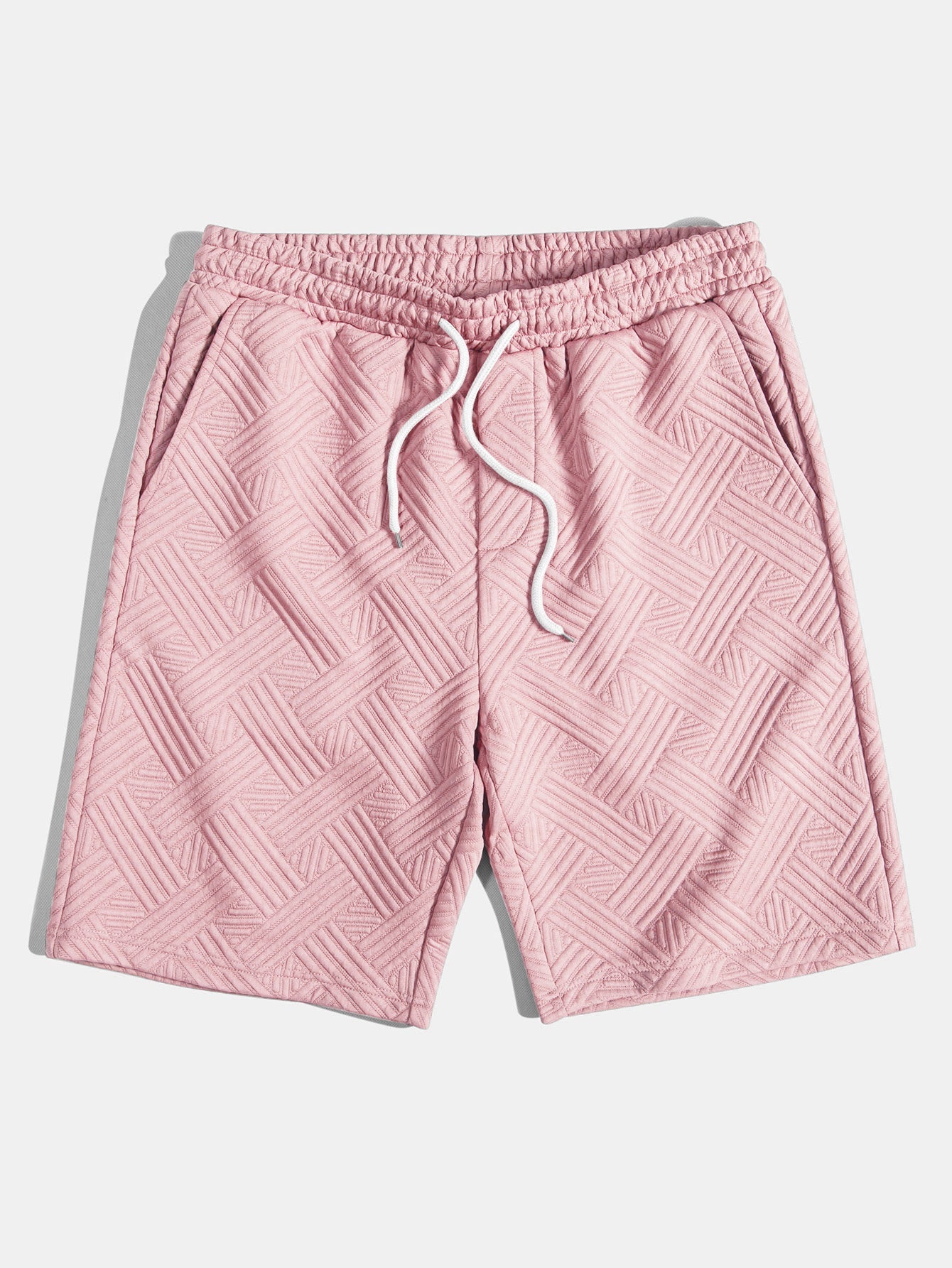 Striped Jacquard Button Up Shirt & Drawstring Shorts