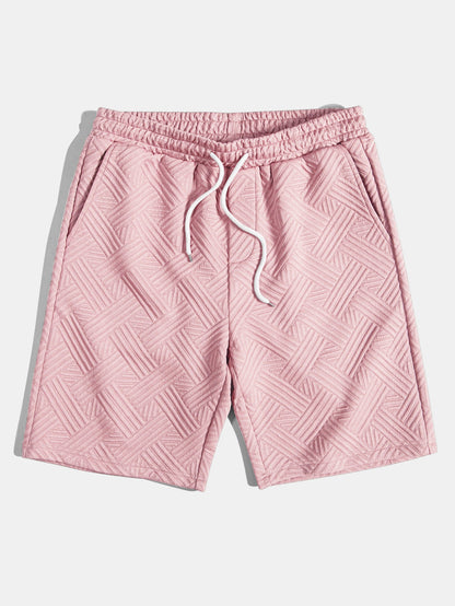Striped Jacquard Button Up Shirt & Drawstring Shorts