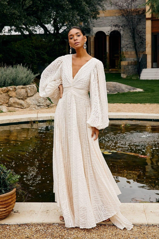 Elyra Cream Maxi Dress