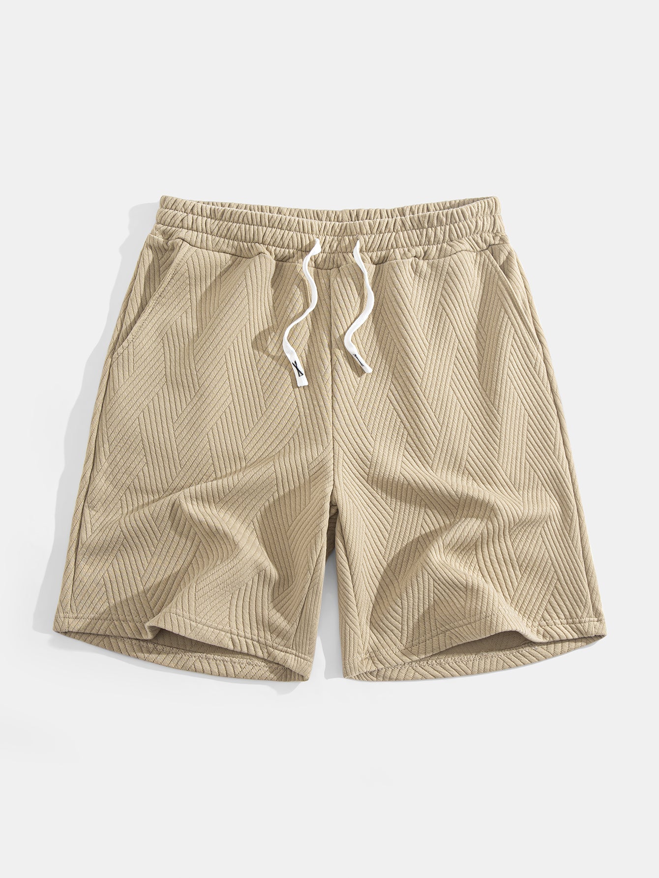 Striped Jacquard Sleeveless Hooded T-Shirt & Shorts