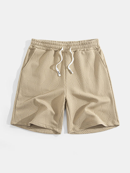 Striped Jacquard Sleeveless Hooded T-Shirt & Shorts