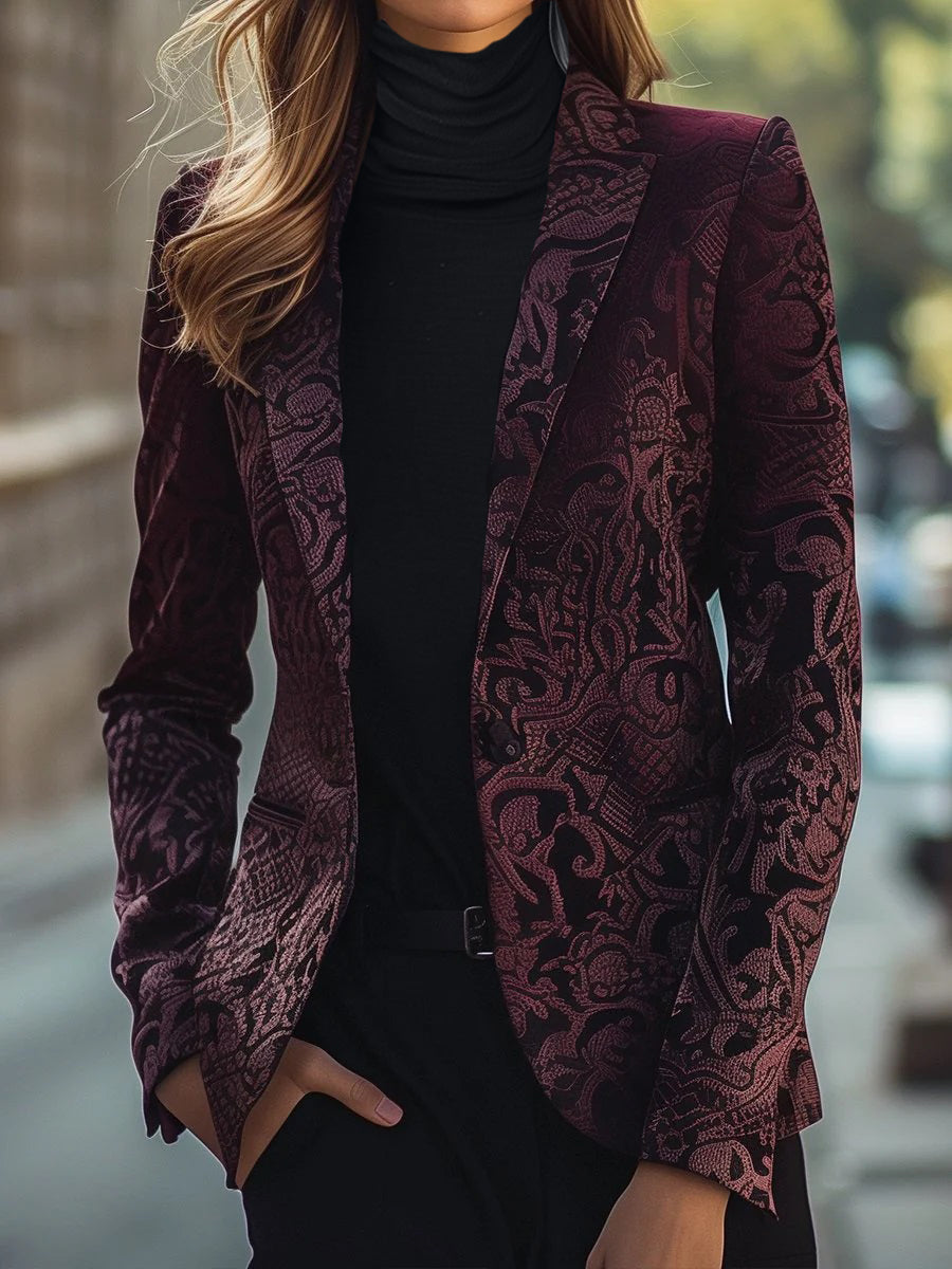 Elyralondon Jacquard Satin Blazer