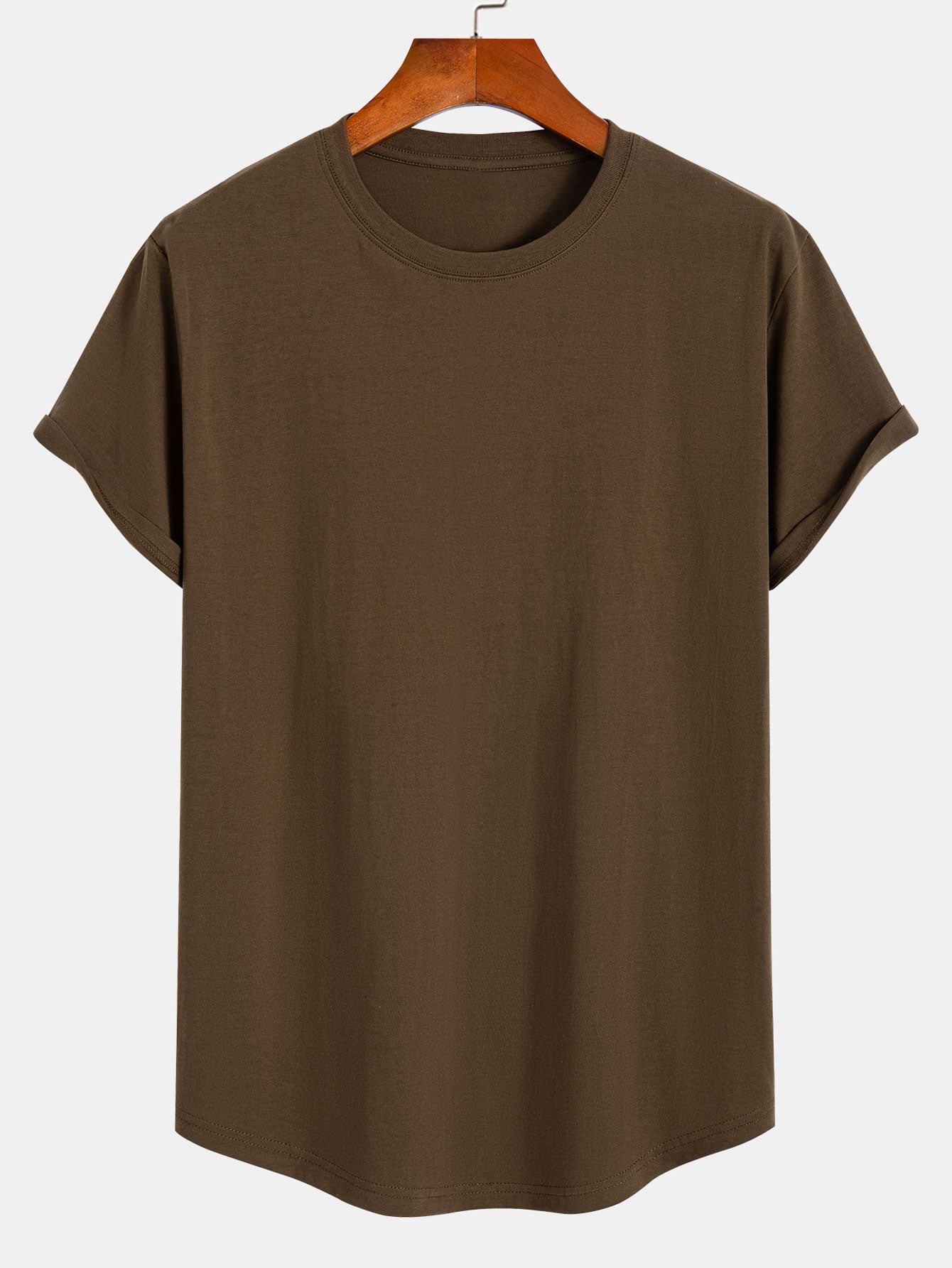 3 Pieces Basic Cotton Arc Hem T-Shirts