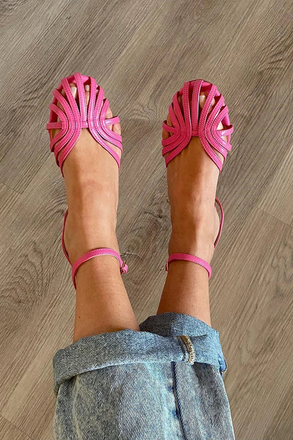 Allegra jewel strap flat sandals in Pink