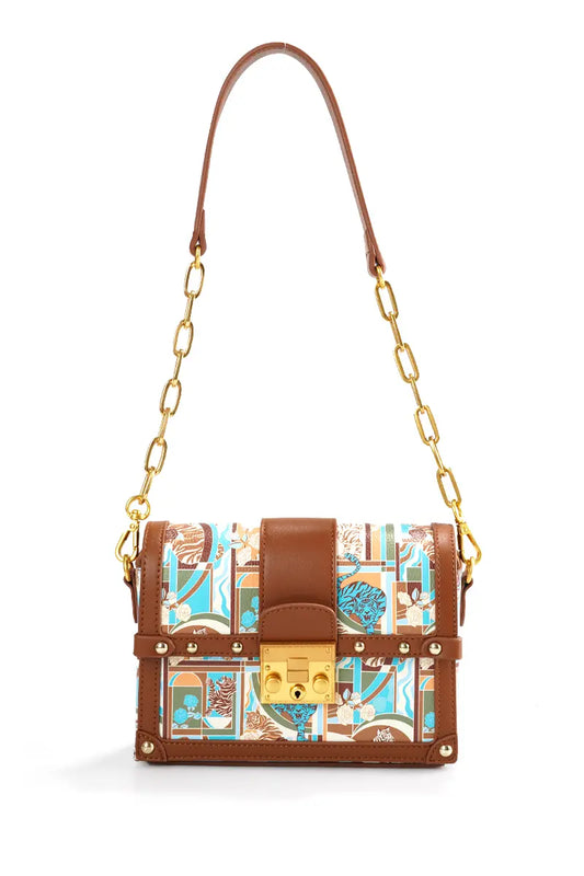 Animal Print Chain Crossbody Bag