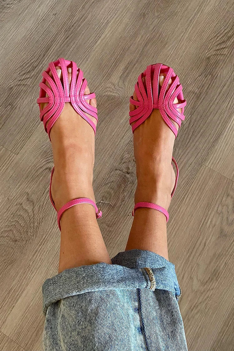 Allegra jewel strap flat sandals in Pink