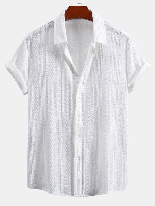 Muscle Fit Jacquard Textured Shirt