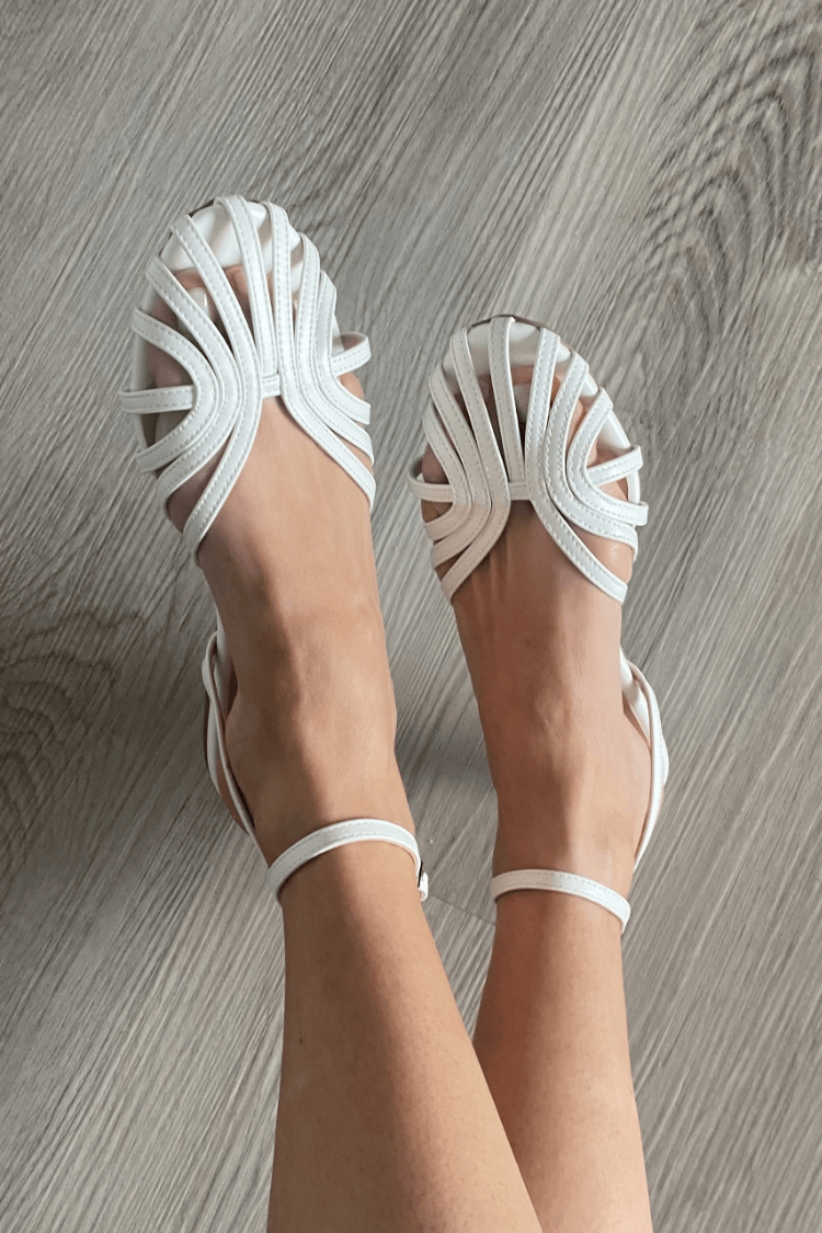 Allegra jewel strap flat sandals in White