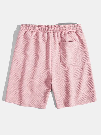 Striped Jacquard Button Up Shirt & Drawstring Shorts