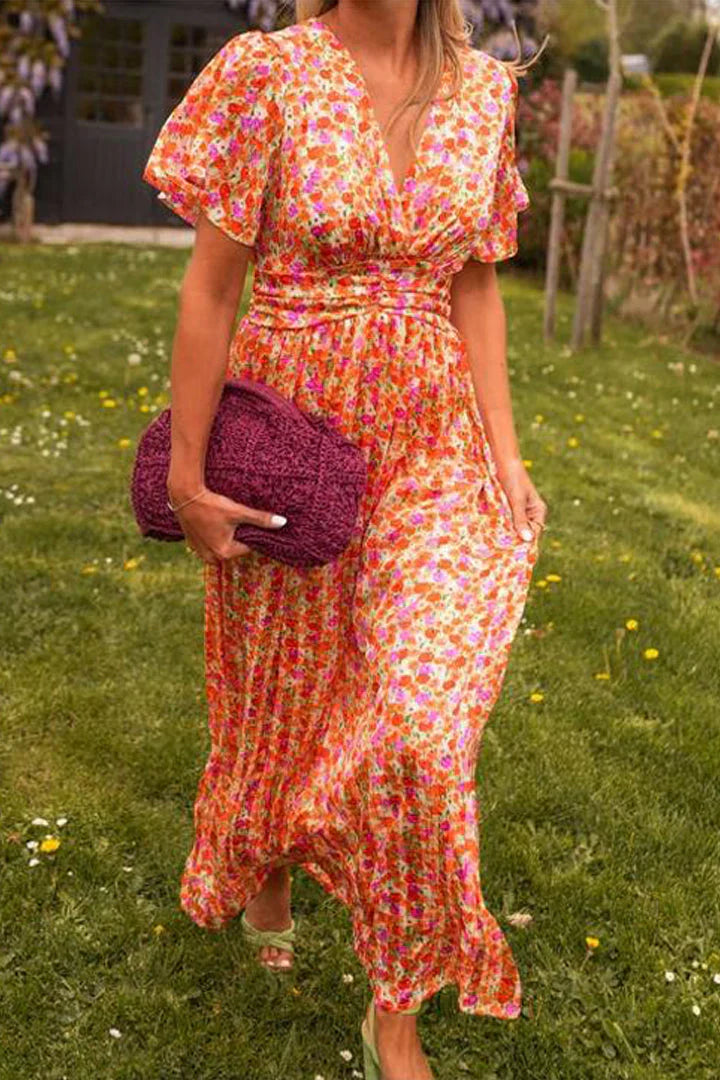 Elyra Maxi dress with V-neck
