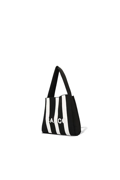 Colorblock Knit Tote Bag