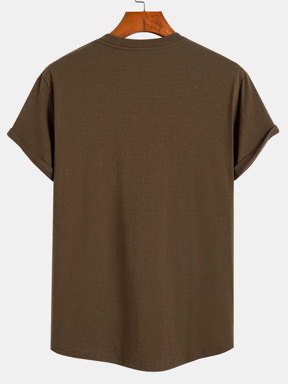 3 Pieces Basic Cotton Arc Hem T-Shirts