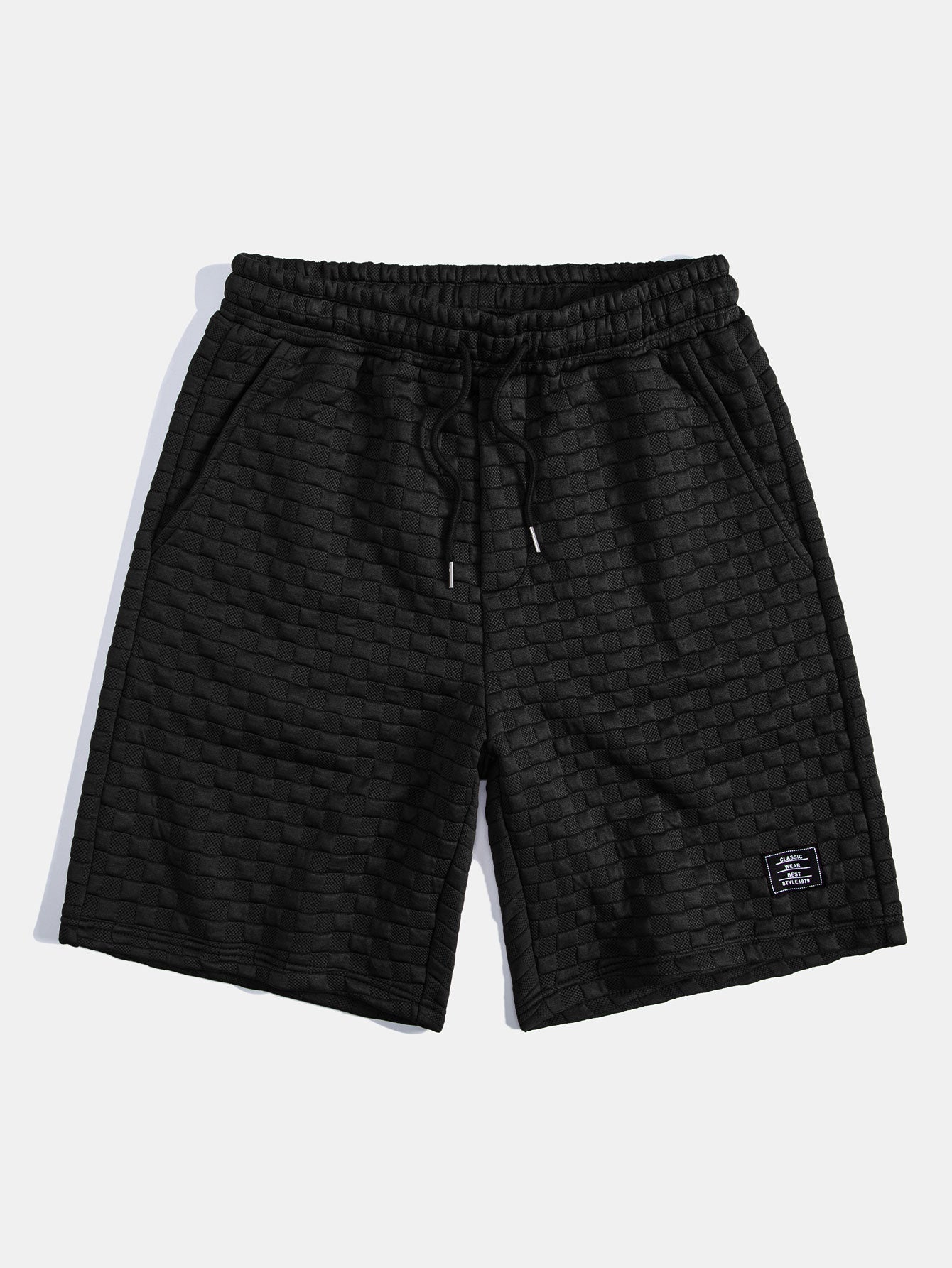 Checkerboard Jacquard  Arc Hem Hooded T-Shirt & Checkerboard Jacquard Shorts