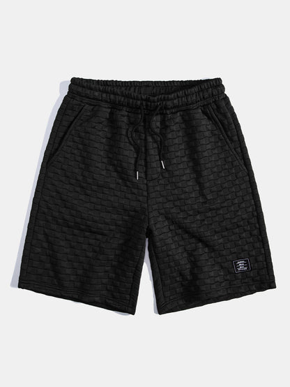 Checkerboard Jacquard  Arc Hem Hooded T-Shirt & Checkerboard Jacquard Shorts