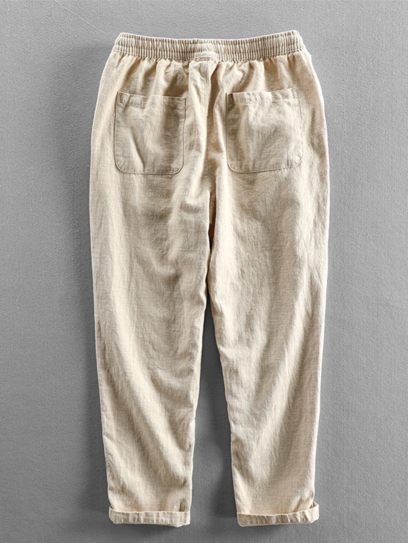 Geometric Jacquard Eyelet Cuban Shirt & Linen Cotton Blend Cropped Pants
