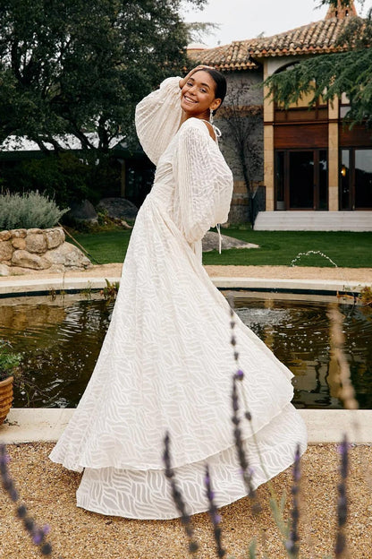 Elyra Cream Maxi Dress