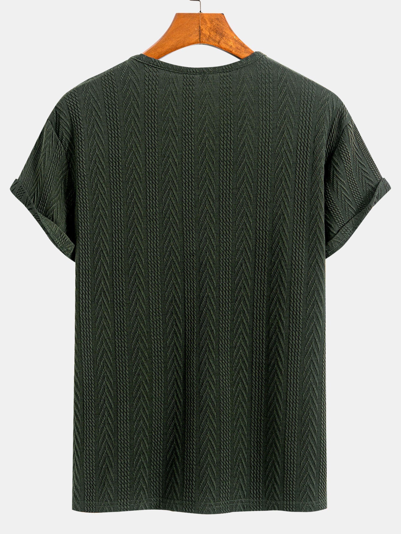 Short Sleeve Jacquard Half Open Collar T-Shirt