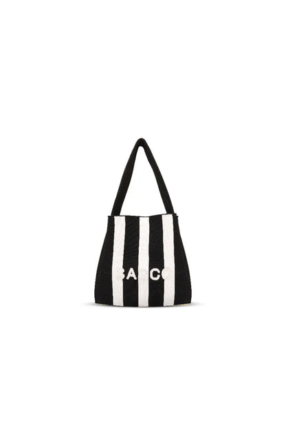 Colorblock Knit Tote Bag