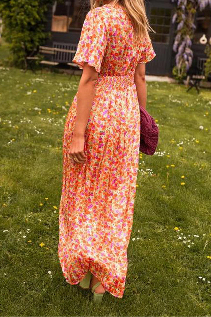 Elyra Maxi dress with V-neck