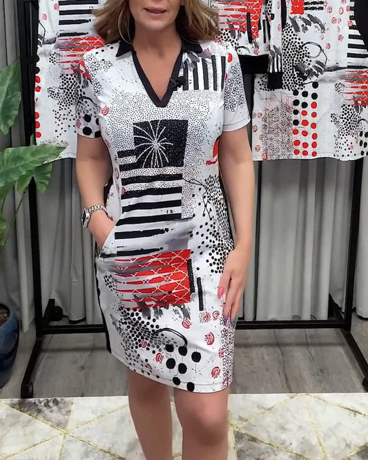 V-Neck Commuter Fashion Dress