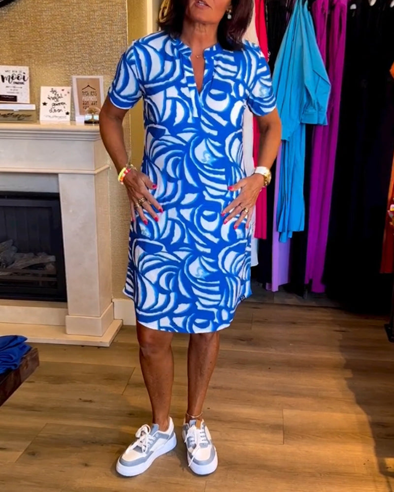 Casual Short Sleeve Printed Dress