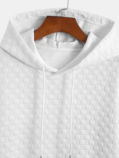 Checkerboard Jacquard  Arc Hem Hooded T-Shirt & Checkerboard Jacquard Shorts