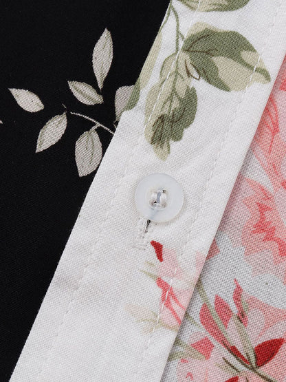 Two Tone Floral Print Shirt