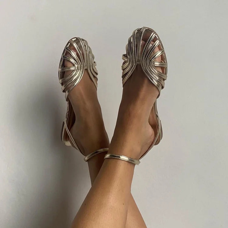 Allegra jewel strap flat sandals close-up of straps