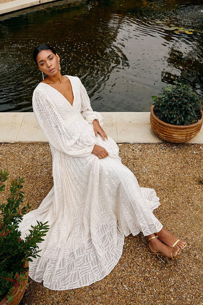 Elyra Cream Maxi Dress