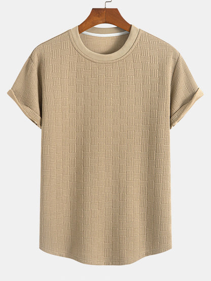 Stripe Jacquard Arc Hem T-Shirt