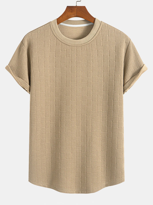 Stripe Jacquard Arc Hem T-Shirt