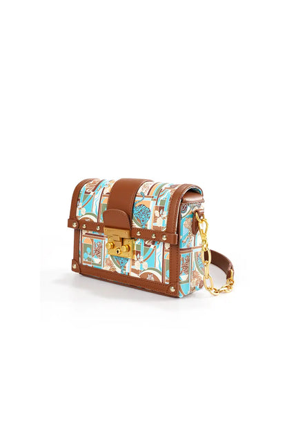 Animal Print Chain Crossbody Bag