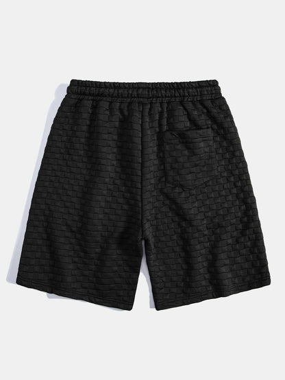 Checkerboard Jacquard  Arc Hem Hooded T-Shirt & Checkerboard Jacquard Shorts