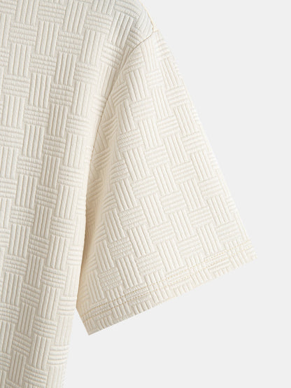Stripe Jacquard Arc Hem T-Shirt