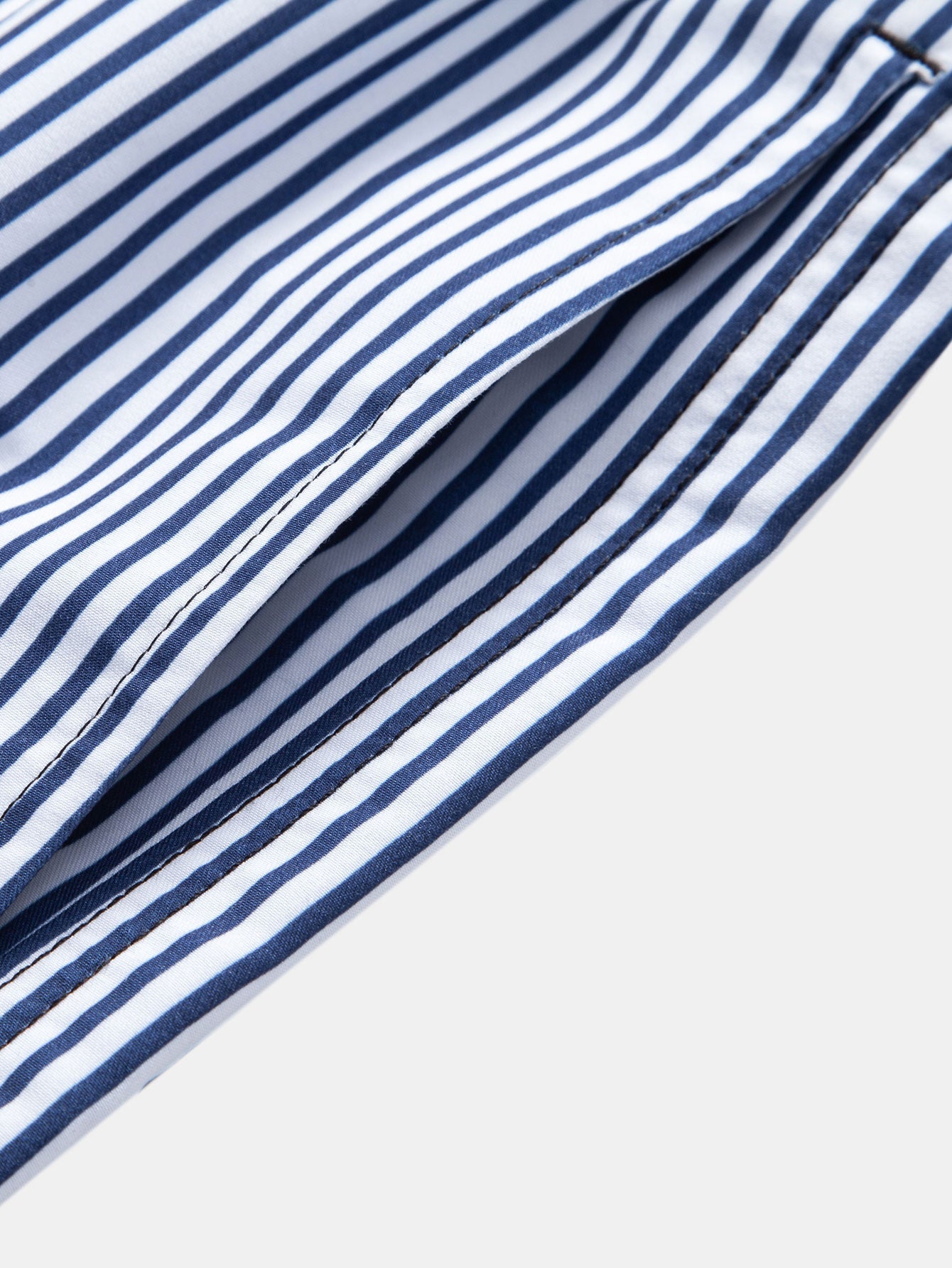Palm Tree Nautical Print Button Up Shirt & Stripe Print Swim Shorts