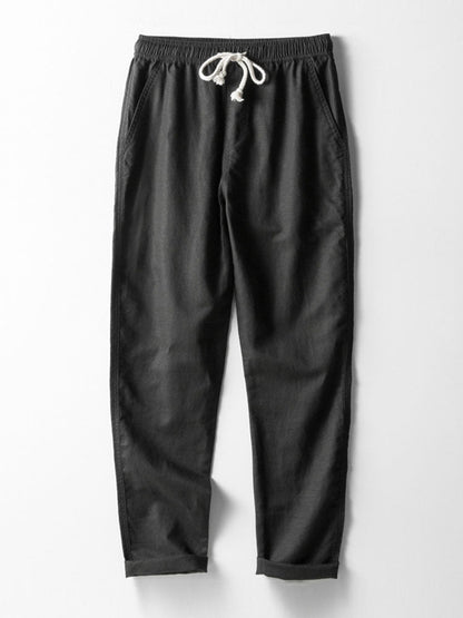 Linen Rayon Blend Button Up Shirt & Straight Leg Linen Pants