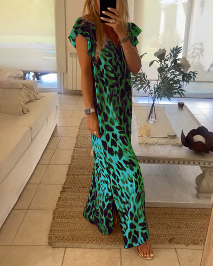 Short sleeve retro style dress