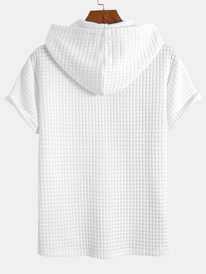 Kangaroo Pocket Waffle Hooded T-Shirt & Shorts