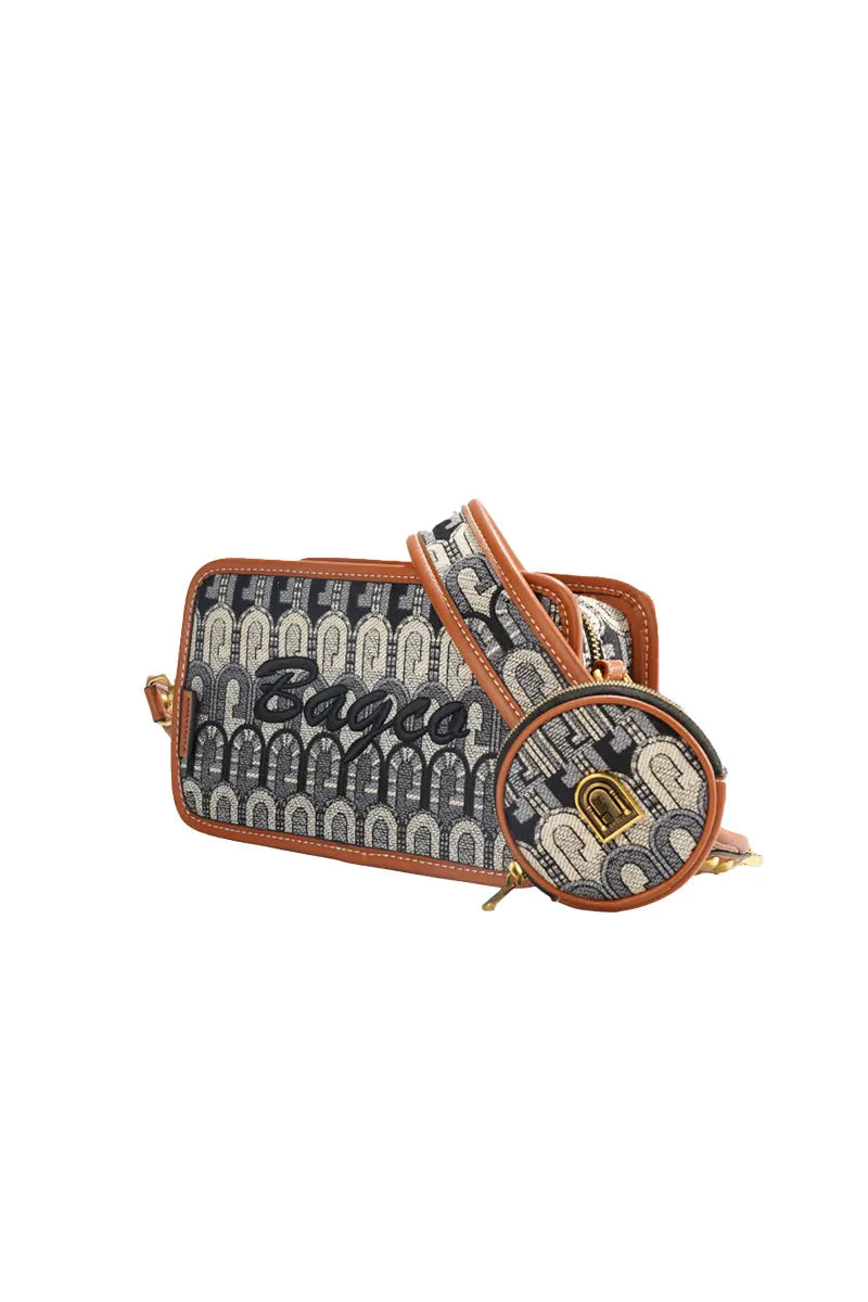 G-Jacquard Fabric Camera Crossbody Bag