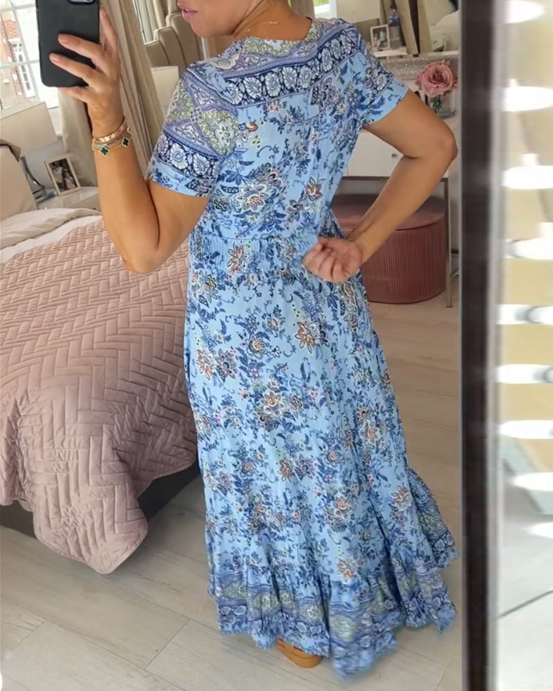 Wibia | Floral Print V-Neck Dress