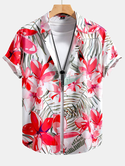 Flower Plants Print Button Up Shirt