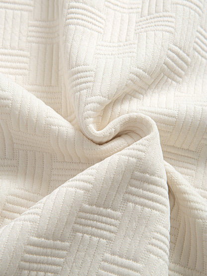 Stripe Jacquard Arc Hem T-Shirt